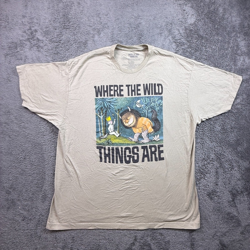 Where The Wild Things Are Official Shirt Mens 2XL Maurice Sendak Beige Short Slv